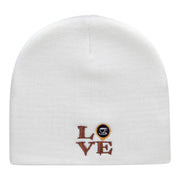 Coffee Lover Embroidered Short Knitted Beanie