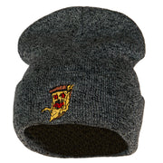 Pizza Monster Embroidered Long Knitted Beanie