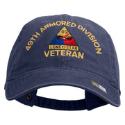 U.S. Army 49th Armored Division Embroidered Washed Solid Pigment Dyed Cotton Twill Brass Buckle Cap - Navy OSFM