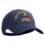U.S. Army 49th Armored Division Embroidered Washed Solid Pigment Dyed Cotton Twill Brass Buckle Cap - Navy OSFM