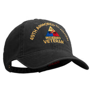 U.S. Army 49th Armored Division Embroidered Washed Solid Pigment Dyed Cotton Twill Brass Buckle Cap - Black OSFM