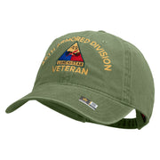 U.S. Army 49th Armored Division Embroidered Washed Solid Pigment Dyed Cotton Twill Brass Buckle Cap - Olive OSFM