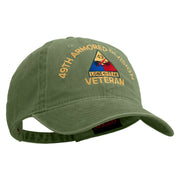 U.S. Army 49th Armored Division Embroidered Washed Solid Pigment Dyed Cotton Twill Brass Buckle Cap - Olive OSFM