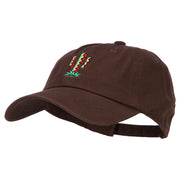 Pattern Cactus Embroidered Unstructured Washed Cap