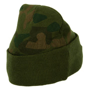 US Submarine Retired Military Embroidered Camo Long Beanie