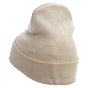 Christ the Redeemer Embroidered 12 Inch Long Knitted Beanie - Birch OSFM