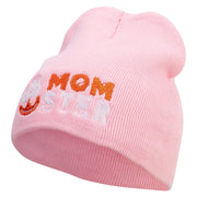 Pumpkin Momster Embroidered 8 inch Acrylic Short Blank Beanie - Pink OSFM