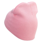 Pumpkin Momster Embroidered 8 inch Acrylic Short Blank Beanie - Pink OSFM