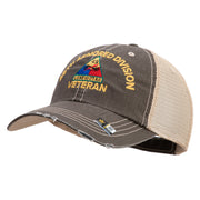 U.S. Army 49th Armored Division Embroidered Low Profile Special Cotton Mesh Cap - Brown-Khaki OSFM