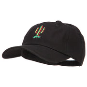 Pattern Cactus Embroidered Unstructured Washed Cap