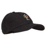 Pattern Cactus Embroidered Unstructured Washed Cap