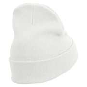 Christ the Redeemer Embroidered 12 Inch Long Knitted Beanie - White OSFM