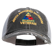 U.S. Army 49th Armored Division Embroidered Low Profile Special Cotton Mesh Cap - Black OSFM