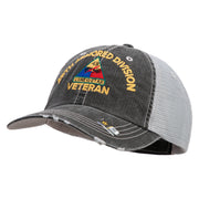 U.S. Army 49th Armored Division Embroidered Low Profile Special Cotton Mesh Cap - Black OSFM