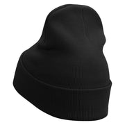 Christ the Redeemer Embroidered 12 Inch Long Knitted Beanie - Black OSFM