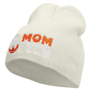 Pumpkin Momster Embroidered 8 inch Acrylic Short Blank Beanie - White OSFM