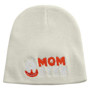 Pumpkin Momster Embroidered 8 inch Acrylic Short Blank Beanie - White OSFM