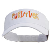 Spooky Survivor Embroidered Cotton Twill Sun Visor