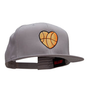 Basketball Heart Embroidered Prostyle Snapback