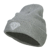 XL Size Diamond Embroidered Eco Cotton Cuffed Beanie