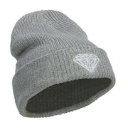 XL Size Diamond Embroidered Eco Cotton Cuffed Beanie