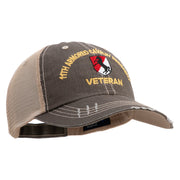 U.S. Army 11th Armored Cavalry Regiment Embroidered Low Profile Special Cotton Mesh Cap - Brown-Khaki OSFM