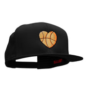 Basketball Heart Embroidered Prostyle Snapback