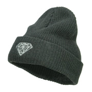 XL Size Diamond Embroidered Eco Cotton Cuffed Beanie