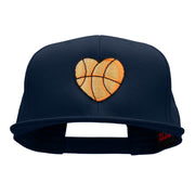 Basketball Heart Embroidered Prostyle Snapback