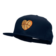 Basketball Heart Embroidered Prostyle Snapback