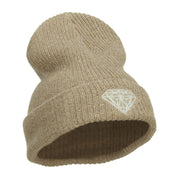 XL Size Diamond Embroidered Eco Cotton Cuffed Beanie