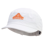 Teotihuacan Embroidered Enzyme Regular Solid Army Caps - White OSFM