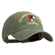 U.S. Army 11th Armored Cavalry Regiment Embroidered Washed Solid Pigment Dyed Cotton Twill Brass Buckle Cap - Olive OSFM