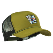 Queen Jack Card Embroidered Foam Mesh Cap