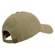 U.S. Army 11th Armored Cavalry Regiment Embroidered Washed Solid Pigment Dyed Cotton Twill Brass Buckle Cap - Khaki OSFM