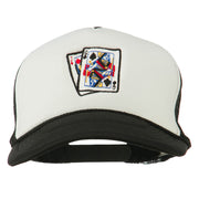 Queen Jack Card Embroidered Foam Mesh Cap