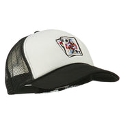 Queen Jack Card Embroidered Foam Mesh Cap