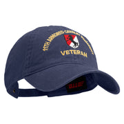 U.S. Army 11th Armored Cavalry Regiment Embroidered Washed Solid Pigment Dyed Cotton Twill Brass Buckle Cap - Navy OSFM