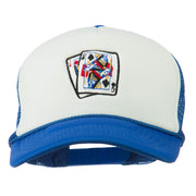 Queen Jack Card Embroidered Foam Mesh Cap