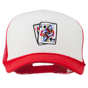 Queen Jack Card Embroidered Foam Mesh Cap