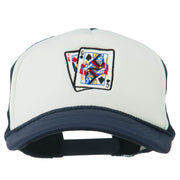 Queen Jack Card Embroidered Foam Mesh Cap