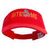 Halloween Bite Me Embroidered Pro Style Cotton Twill Washed Visor - Red OSFM