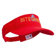 Halloween Bite Me Embroidered Pro Style Cotton Twill Washed Visor - Red OSFM