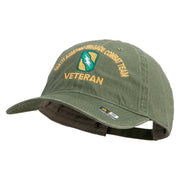 U.S. Army 155th Armored Brigade Combat Team Embroidered Washed Solid Pigment Dyed Cotton Twill Brass Buckle Cap - Olive OSFM
