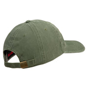 U.S. Army 155th Armored Brigade Combat Team Embroidered Washed Solid Pigment Dyed Cotton Twill Brass Buckle Cap - Olive OSFM