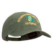 U.S. Army 155th Armored Brigade Combat Team Embroidered Washed Solid Pigment Dyed Cotton Twill Brass Buckle Cap - Olive OSFM
