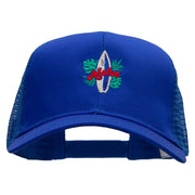 Aloha Surf Board Embroidered Solid Cotton Prostyle Twill Mesh Cap