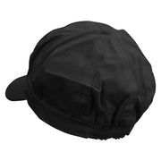 Machu Picchu Llama Embroidered Cotton Elastic Newsboy Cap - Black OSFM