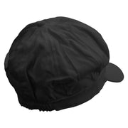 Machu Picchu Llama Embroidered Cotton Elastic Newsboy Cap - Black OSFM