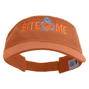 Halloween Bite Me Embroidered Pro Style Cotton Twill Washed Visor - Orange OSFM